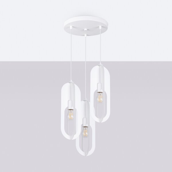 Sollux SL.1361 - Luster na lanku NICUS 3xE27/15W/230V biela