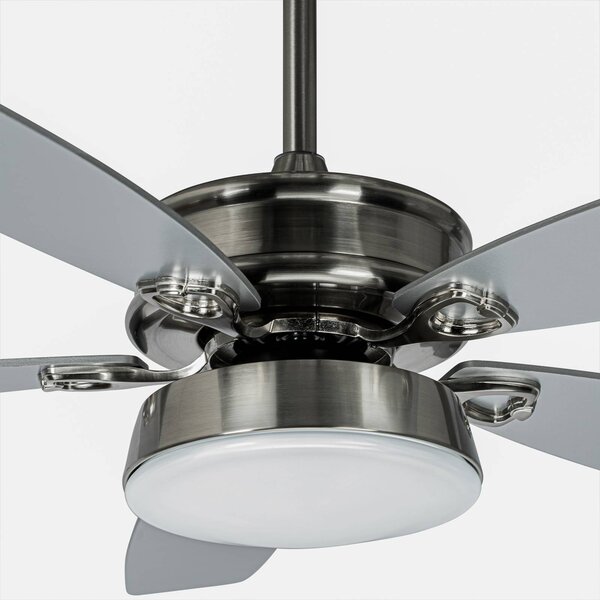 Lucande LED stropný ventilátor Kuvio, DC, tichý, Ø 120 cm,, Hliník / sivá / zinok, Obývacia izba / jedáleň, kov, Moderný