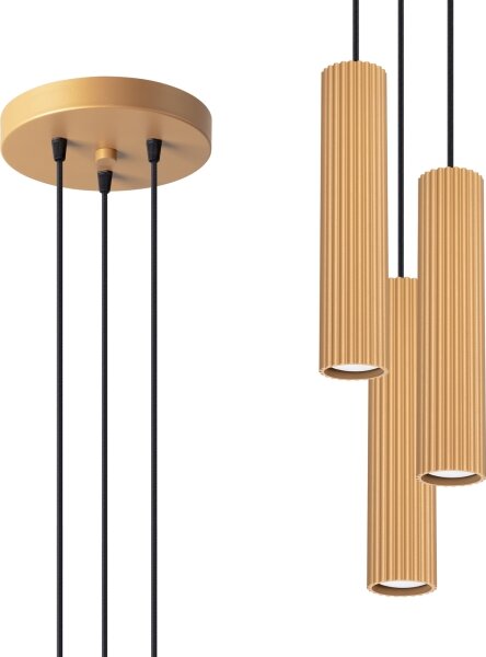 Sollux SL.1557 - Luster na lanku KARBON 3xGU10/10W/230V zlatá