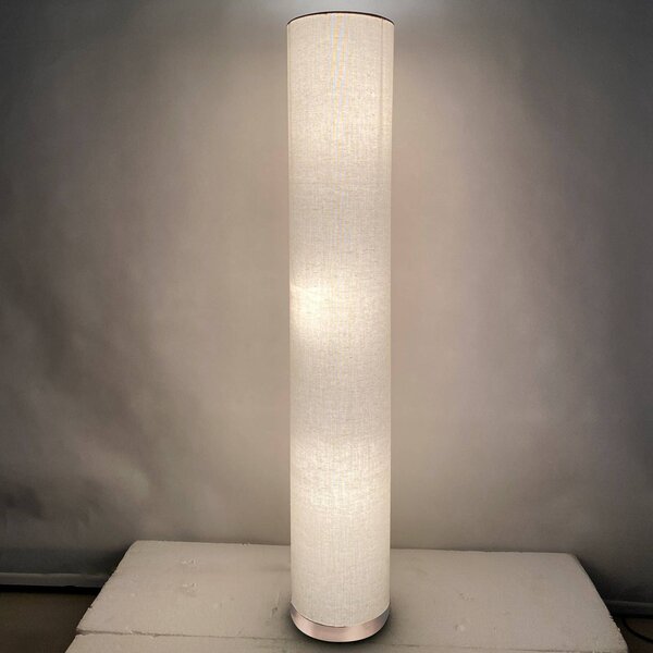 Globo Stojaca lampa Ava textilné tienidlo piesková farba, Krémová / jantárovo žltá, Obývacia izba / jedáleň, Textil / látka / hodváb, Moderný, Stojaca lampa