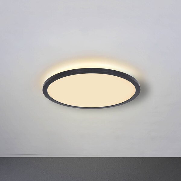 Stropné LED Sapana, čierna, okrúhle, stmievateľné, Čierna, Obývacia izba / jedáleň, Plast, Závesné svietidlo