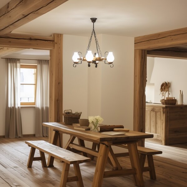 Brilagi - Luster na reťazi TIMONA 4xE14/40W/230V pr. 50 cm buk