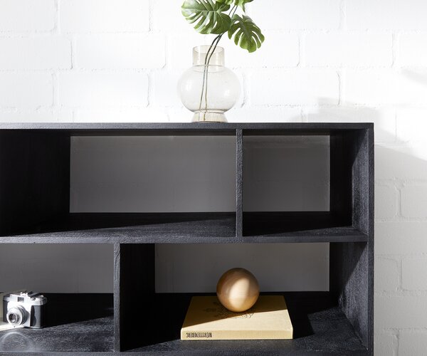 DELIFE Skriňa Famke 120 cm mango teak 10 priehradiek 2 dvierka