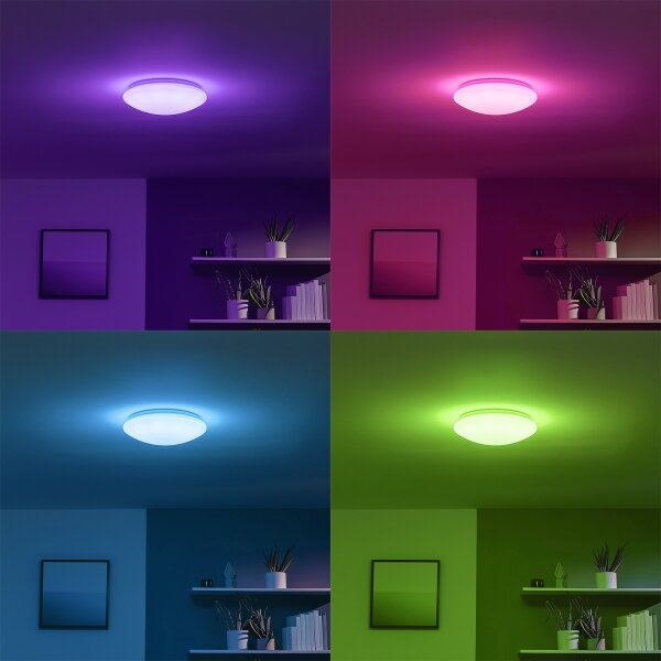 Eglo 33219 - LED RGB stropné svietidlo GIRON-C LED/17W/230V priemer 30 cm biela