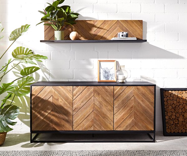 DELIFE Komoda Famke 145 cm mango teak 3 dvierka