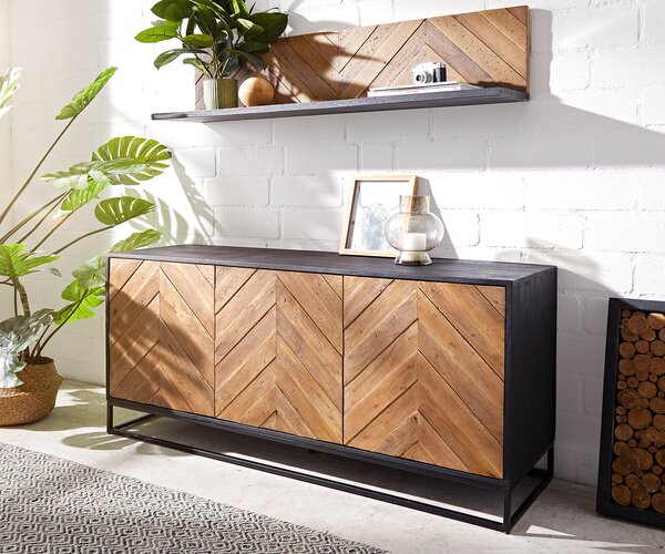 DELIFE Komoda Famke 145 cm mango teak 3 dvierka