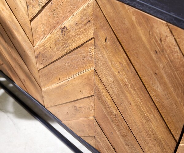 DELIFE Komoda Famke 145 cm mango teak 3 dvierka