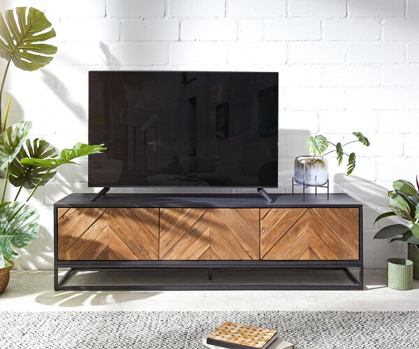 DELIFE TV stolík Famke 145 cm mango teak 3 dvierka