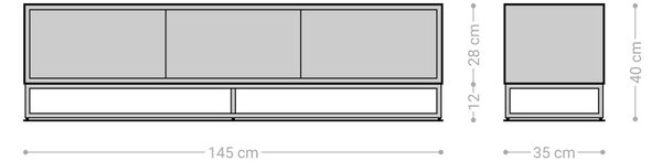 DELIFE TV stolík Famke 145 cm mango teak 3 dvierka