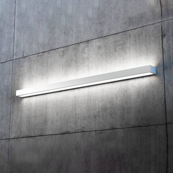 Mera LED nástenné svietidlo, šírka 120 cm, hliník, 4 000 K, Hliník / sivá / zinok, Chodba, kov, Moderný, Nástenné svietidlo