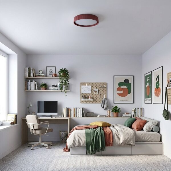 Brilagi-LED Stmievateľné stropné svietidlo LUCIA LED/48W/230V priemer 41 cm červené + DO