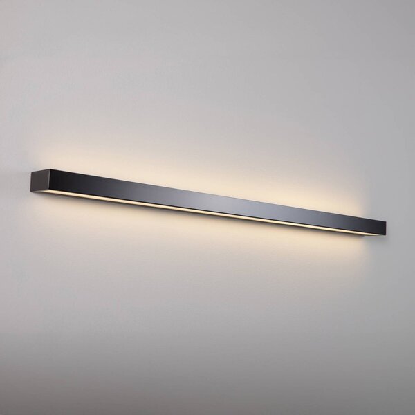 Mera LED nástenné svietidlo, šírka 120 cm, čierna, 3000K, Čierna, Chodba, kov, Moderný, Nástenné svietidlo
