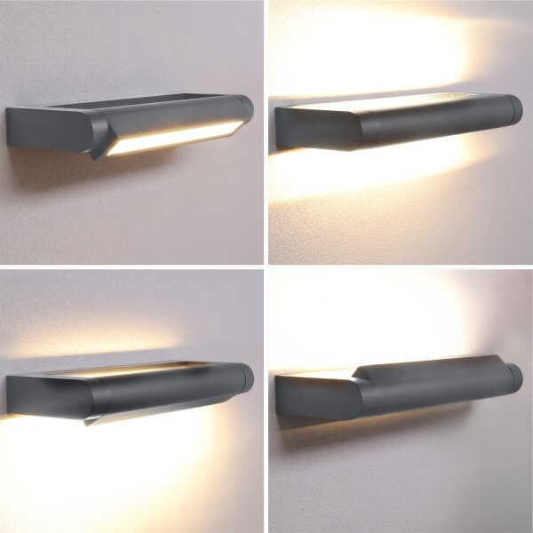 Brilagi -LED Vonkajšie nástenné svietidlo SALERNO LED/12W/230V 35,5 cm antracit IP65