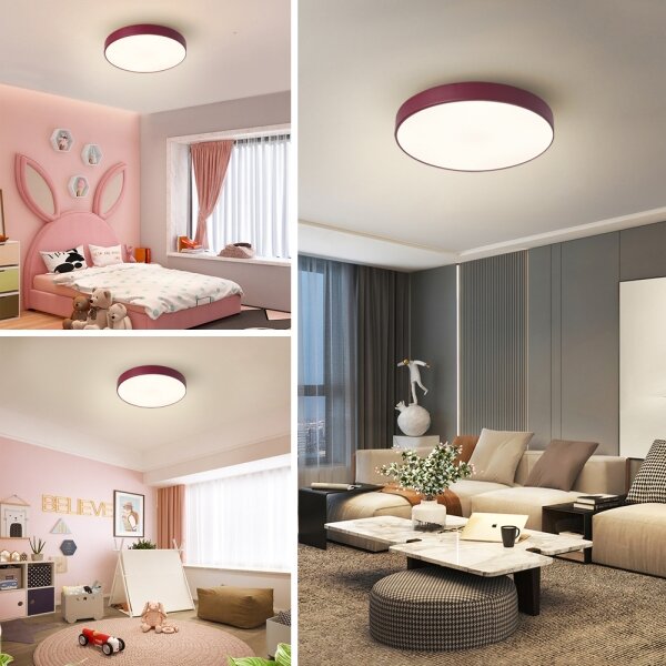 Brilagi-LED stmievateľné stropné svietidlo POOL LED/36W/230V 3000-6000K 30 cm bordové+DO