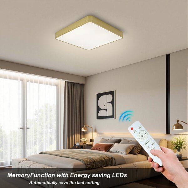 Brilagi-LED stmievateľné stropné svietidlo POOL LED/48W/230V 3000-6000K 50x50 cm zlaté+DO