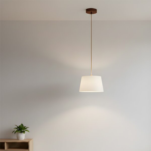 Luster na lanku AIDA 1xE27/60W/230V pr. 25 cm dub/hnedá/biela