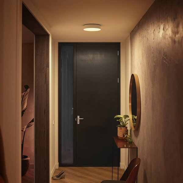 Stropné svietidlo Philips Hue Enrave LED 26,1 cm biele, Biela / opálová, Obývacia izba / jedáleň, kov, Moderný, Závesné svietidlo