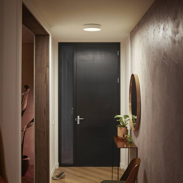 Stropné svietidlo Philips Hue Enrave LED 26,1 cm biele, Biela / opálová, Obývacia izba / jedáleň, kov, Moderný, Závesné svietidlo