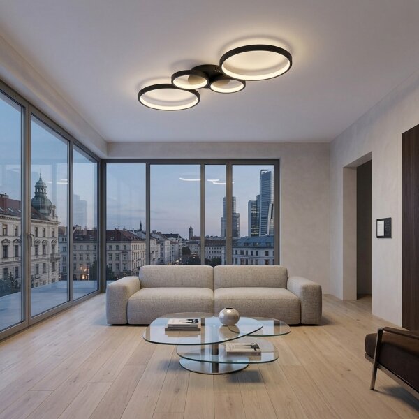 Brilagi - Stmievané LED stropné svietidlo RINGO LED/34W/230V čierne + diaľkový ovládač