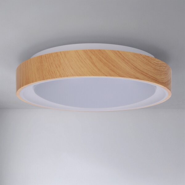 Brilagi - LED stropné svietidlo FLOCO LED/24W/230V priemer 30 cm drevené/biele
