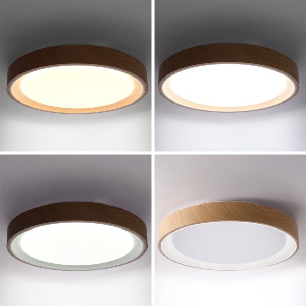 Brilagi - LED stmievateľné stropné svietidlo FLOCO LED/48W/230V priemer 40 cm drevo/biela +DO
