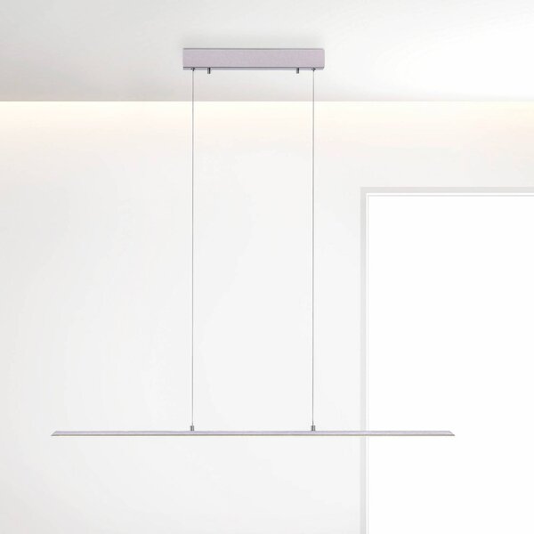 PURE LED závesné svetlo Lite, strieborné, 100 cm, stmievateľné, Hliník / sivá / zinok, Obývacia izba / jedáleň, Hliník, Moderný, Závesné svietidlo