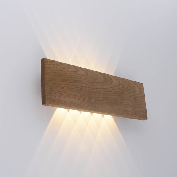 Paul Neuhaus Palma LED nástenné svietidlo drevo 45 cm, Tmavé drevo, Obývacia izba / jedáleň, Drevo, Moderný, Nástenné svietidlo