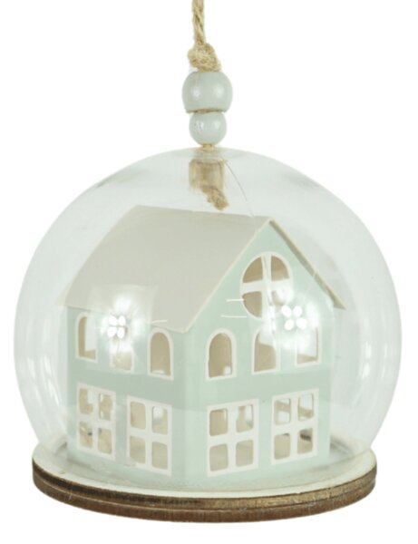 Vianočná ozdoba TINNY HOUSE 8 cm, svetlozelená
