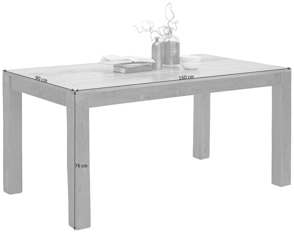 JEDÁLENSKÝ STÔL, akácia, recyklované drevo, farba akácie, 160/90/76 cm Ambia Home - Stoly