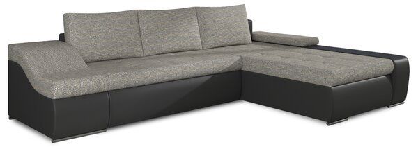 Rozkladacia sedačka VANCOUVER, 295x90x195 cm, berlin 01/soft 011 black, pravá