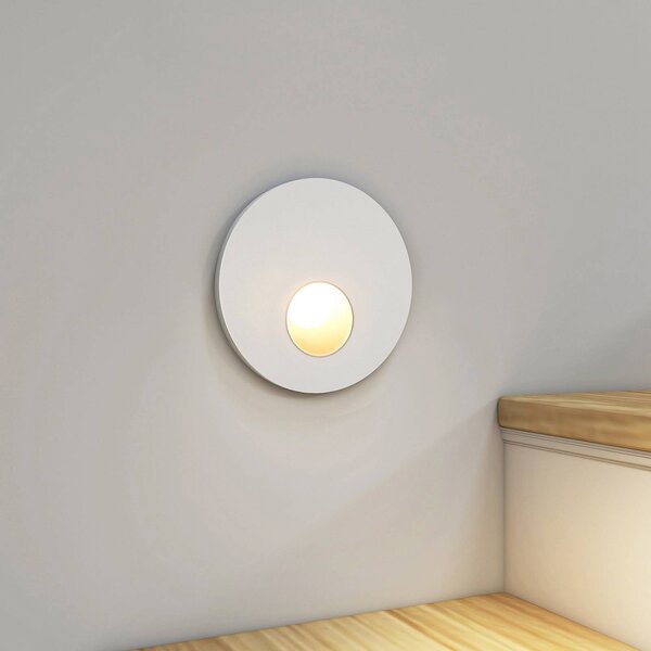 Arcchio LED vstavané svietidlo Vexi, Ø 7,5 cm, biele, hliník,, Biela / opálová, Obývacia izba / jedáleň, Hliník, Moderný, Nástenné svietidlo zapustené