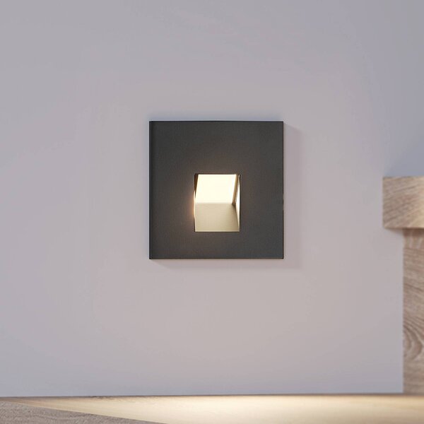 Arcchio LED vstavané svietidlo Vexi, 7,5 cm x cm, čierna,, Čierna, Obývacia izba / jedáleň, Hliník, Moderný, Nástenné svietidlo zapustené