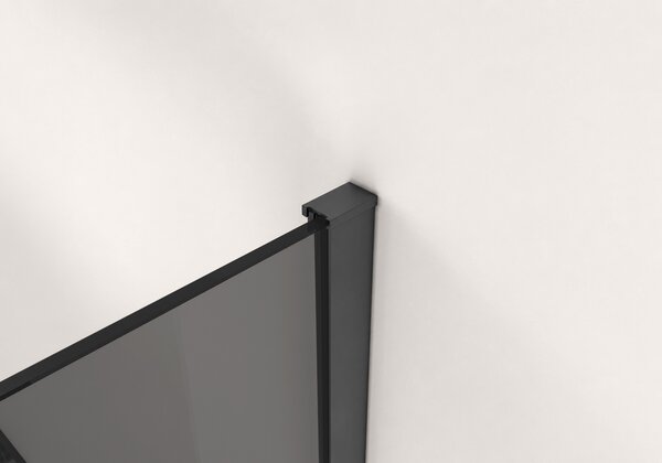 CERANO - Sprchová zástena Walk-in Onyx Cube L/P - 8 mm - hranatá vzpera - matná čierna, grafitové sklo - 40x200 cm