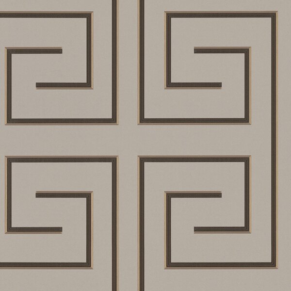 Metalická sivo-béžová vliesová tapeta geometrický vzor Z76014, Vision, Zambaiti Parati