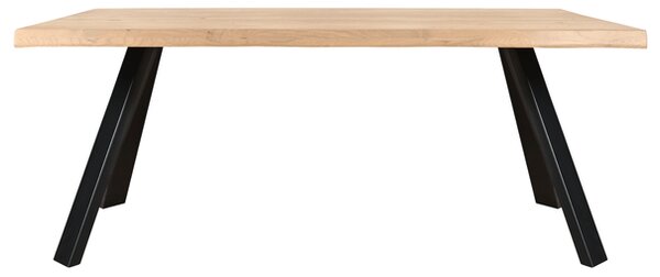 Jedálenský stôl AMAYA LN dub/kov, šírka 160 cm, prírodná hrana