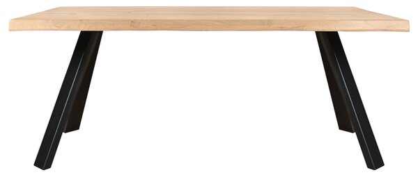 Jedálenský stôl AMAYA LN dub/kov, šírka 220 cm, prírodná hrana