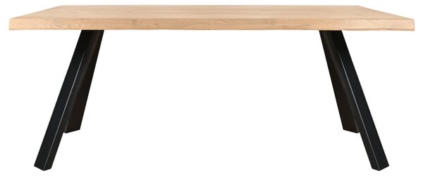 Jedálenský stôl AMAYA LN dub/kov, šírka 200 cm, prírodná hrana