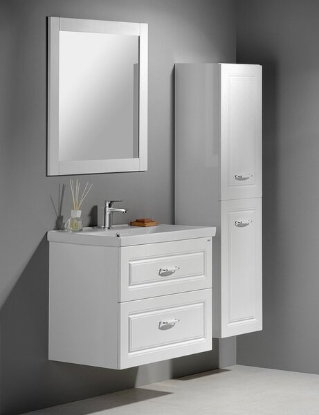 Aqualine Aqualine, FAVOLO zrkadlo v ráme 80x80cm, biela matná, FV080