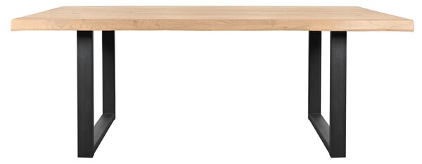 Jedálenský stôl AMAYA UN dub/kov, šírka 180 cm, prírodná hrana