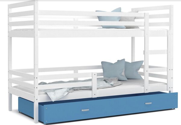 Detská posteľ RACEK B 2 COLOR, 190x90 cm, biely/modrý