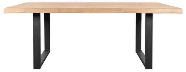 Jedálenský stôl AMAYA UN dub/kov, šírka 140 cm, prírodná hrana