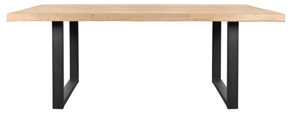 Jedálenský stôl AMAYA UN dub/kov, šírka 220 cm, prírodná hrana