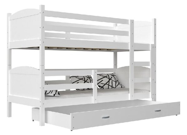 Detská poschodová posteľ MATES 2 COLOR, 184x80 cm, biely/biely
