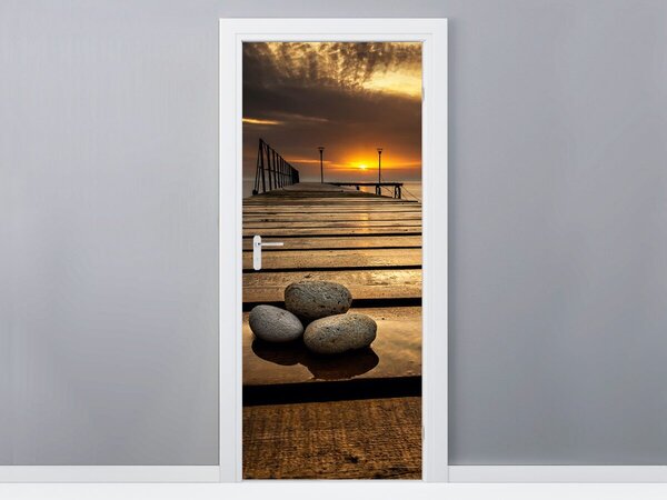 Gario Fototapeta na dvere Nádherné ráno pri móle Veľkosť: 95 x 205 cm, Materiál: Samolepiaca