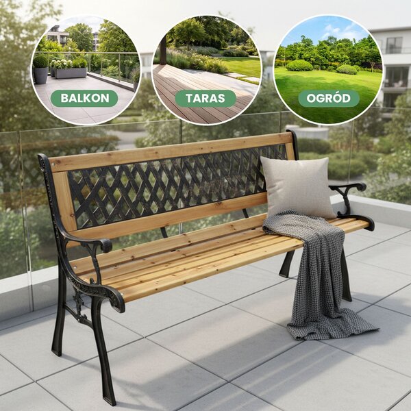 Ak furniture Záhradná lavica MIRT béžová/jedľové drevo