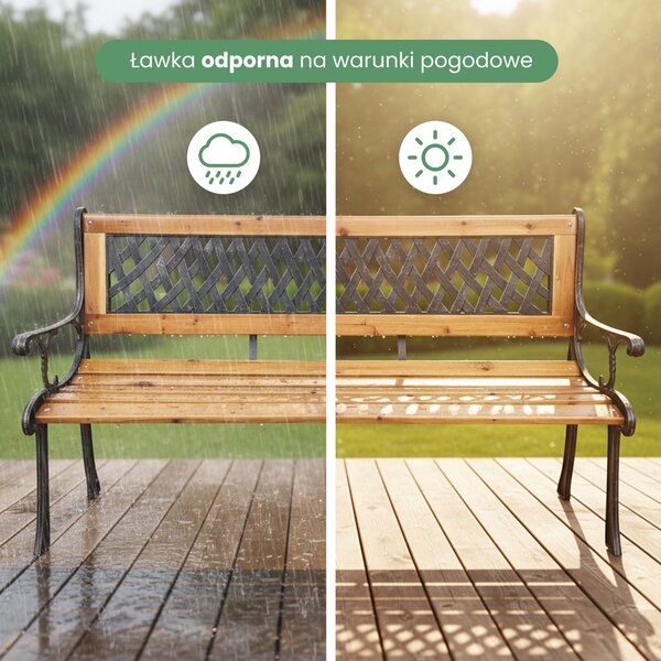 Ak furniture Záhradná lavica MIRT béžová/jedľové drevo