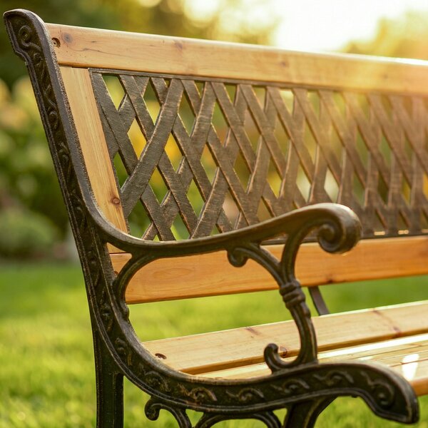Ak furniture Záhradná lavica MIRT béžová/jedľové drevo