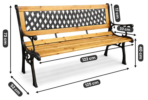 Ak furniture Záhradná lavica MIRT béžová/jedľové drevo