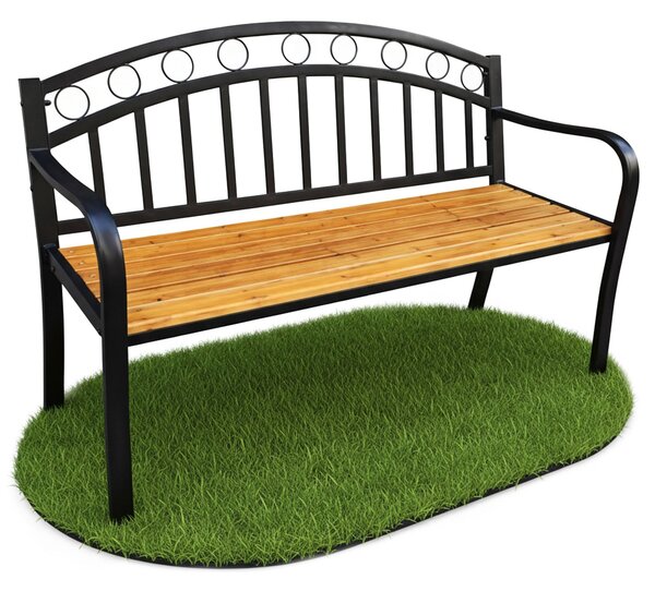 Ak furniture Záhradná lavička ARUM čierna/jedľové drevo