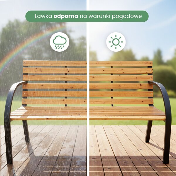 Ak furniture Záhradná lavička DALIA čierna/jedľové drevo